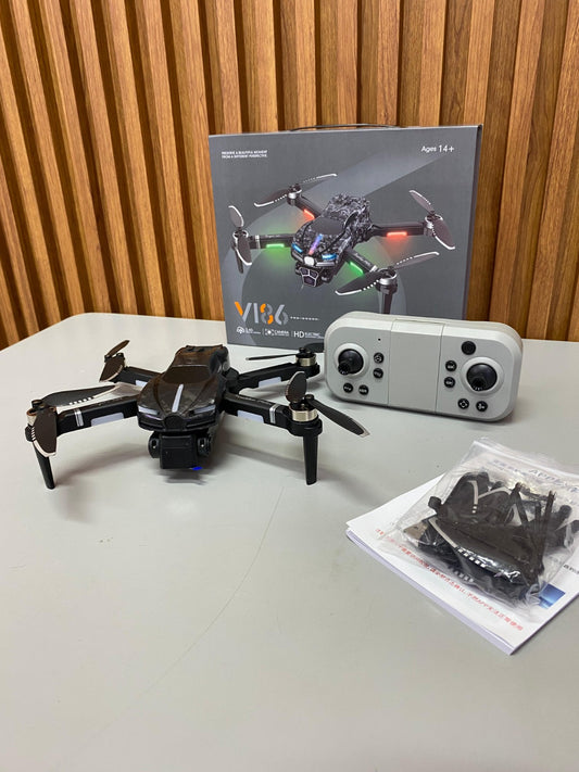 Dron V186 Cámara Triple 8K – Motor Brushless, 150 m de Alcance y Evasión Inteligente